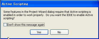 Error Dialog: Active scripting